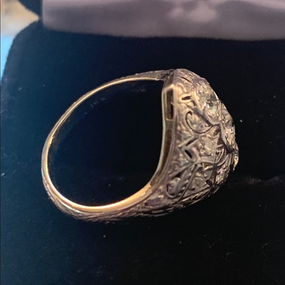 ๐ 18k WG Old Cut Genuine Deco Diamond Ring ๐ - Picture 6 of 8